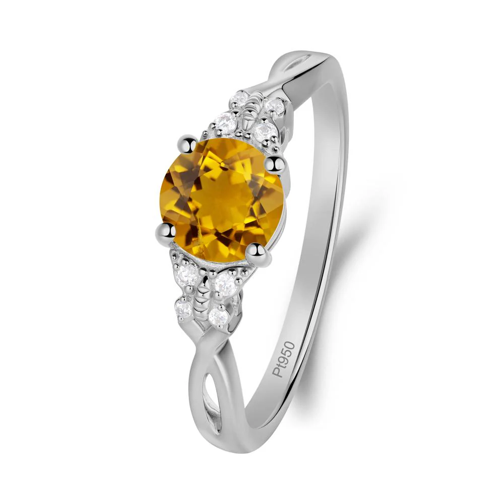 Round Citrine Butterfly Ring - Image 7