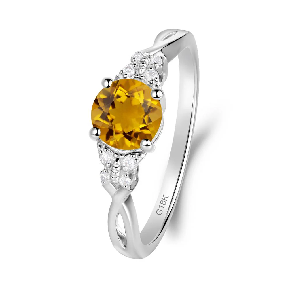 Round Citrine Butterfly Ring - Image 8