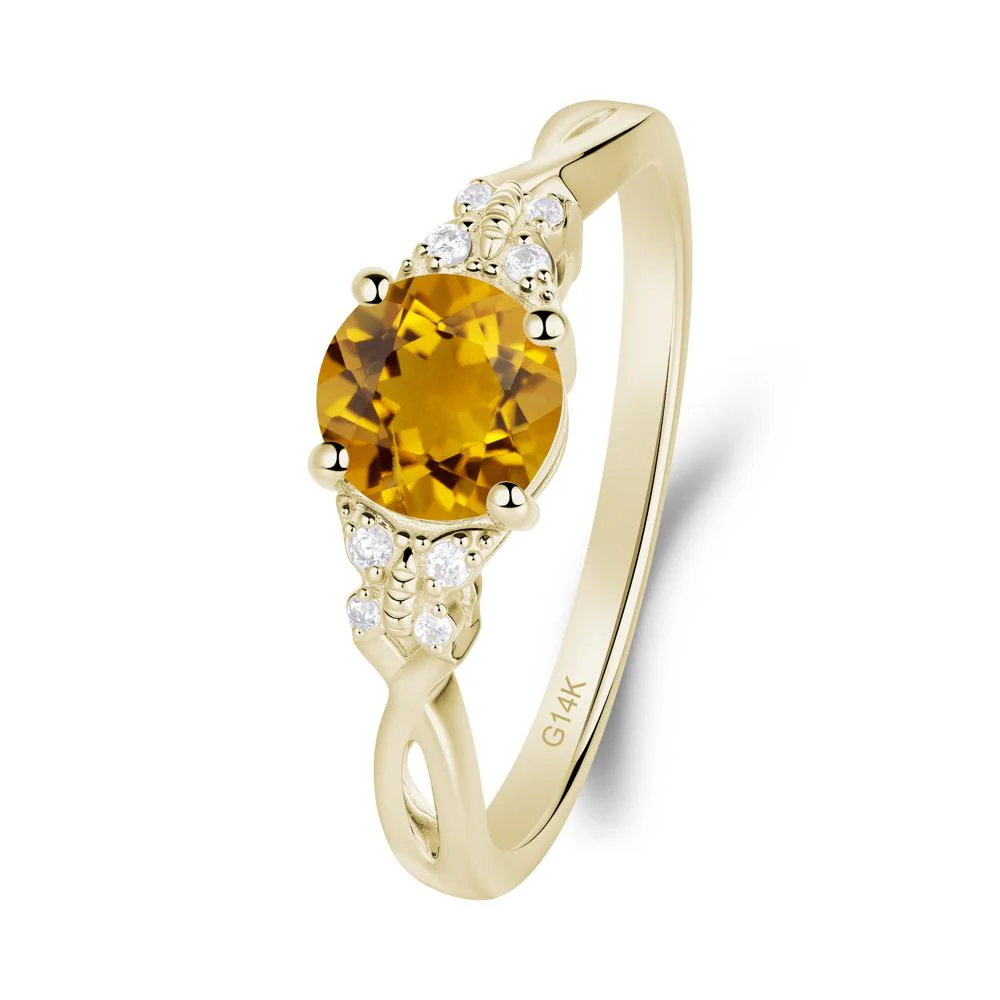 Round Citrine Butterfly Ring - Image 9