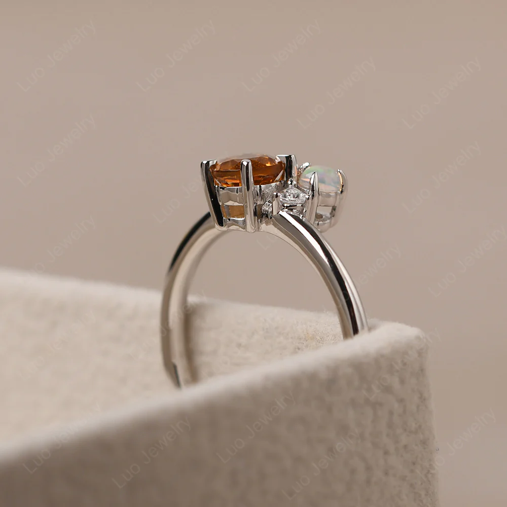 Round Citrine Engagement Ring - Image 6