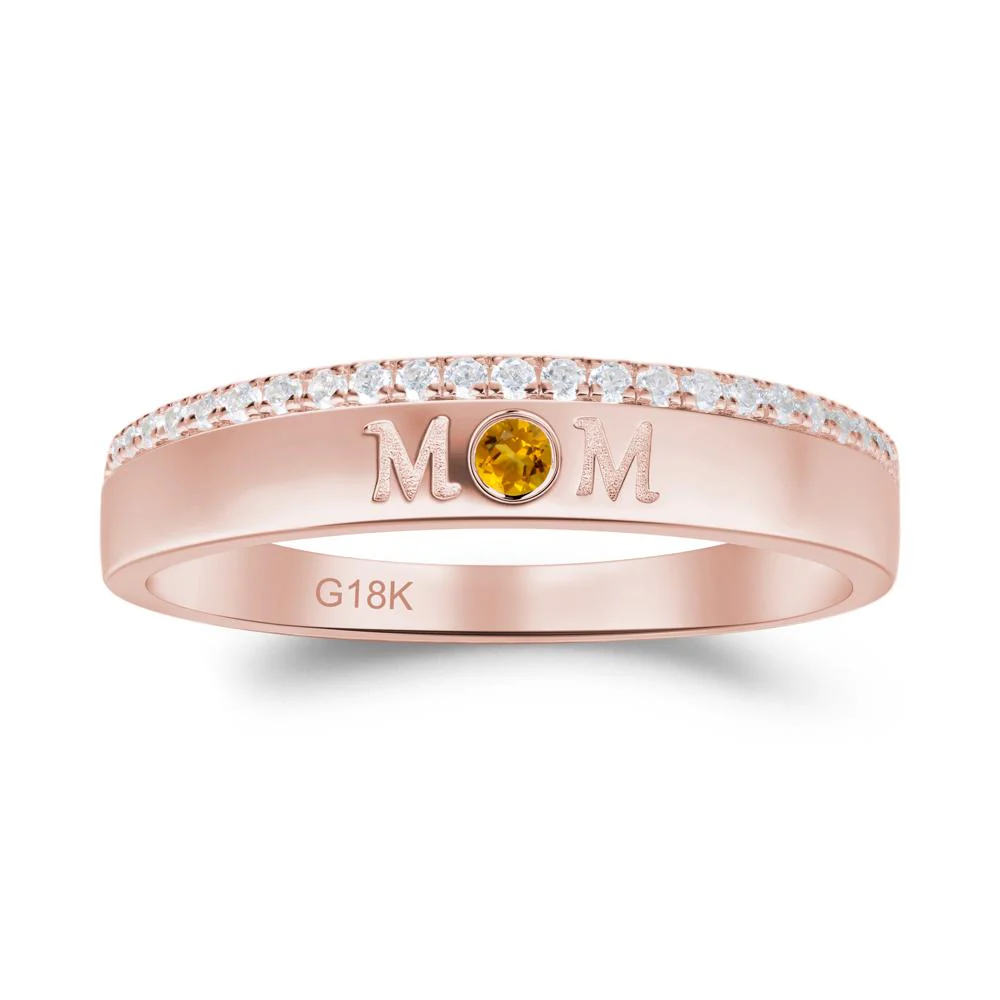 Round Citrine Eternity Mom Ring - Image 6