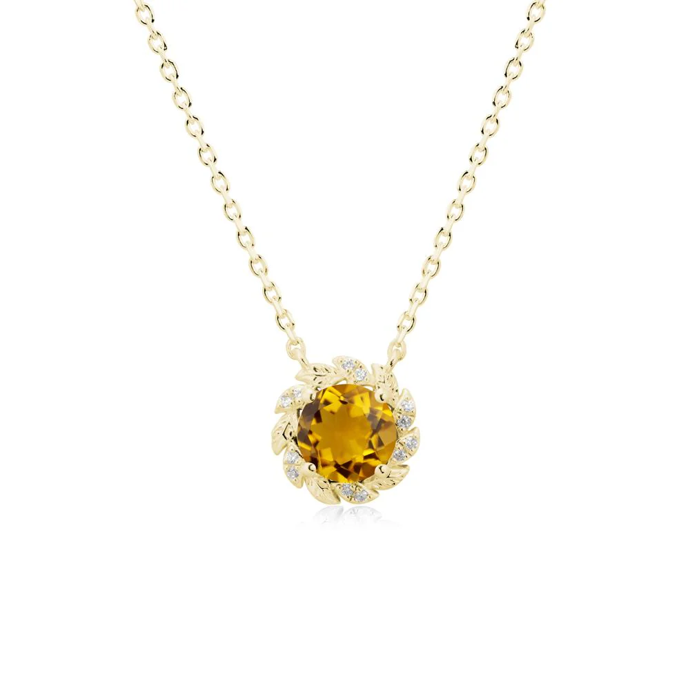 Round Citrine Flower Necklace - Image 6