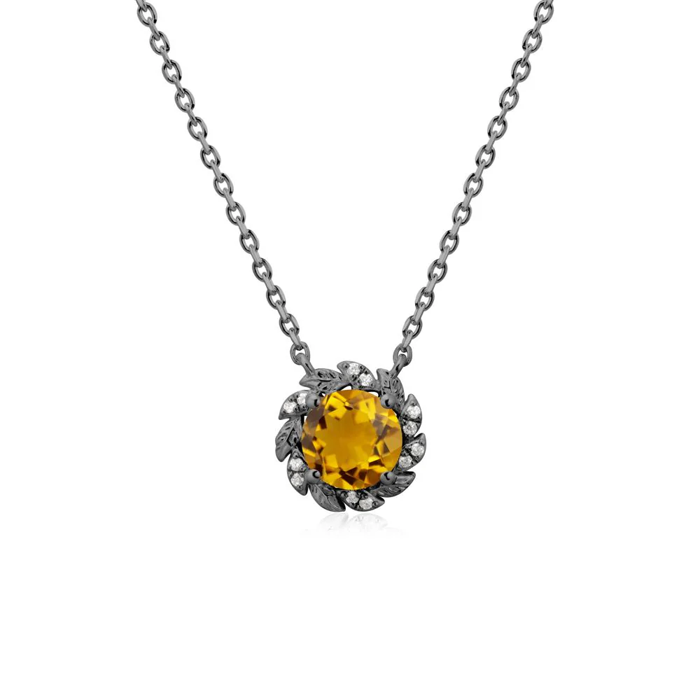 Round Citrine Flower Necklace - Image 7