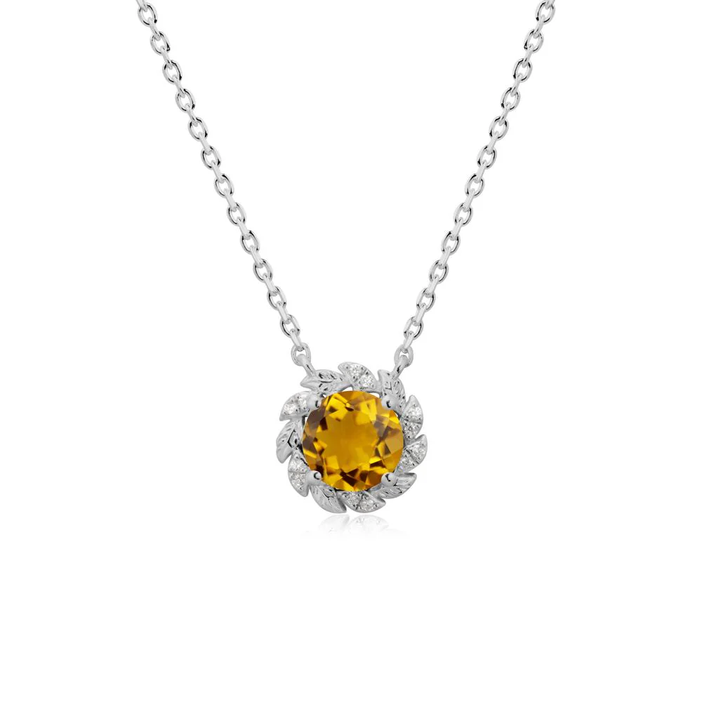 Round Citrine Flower Necklace - Image 8