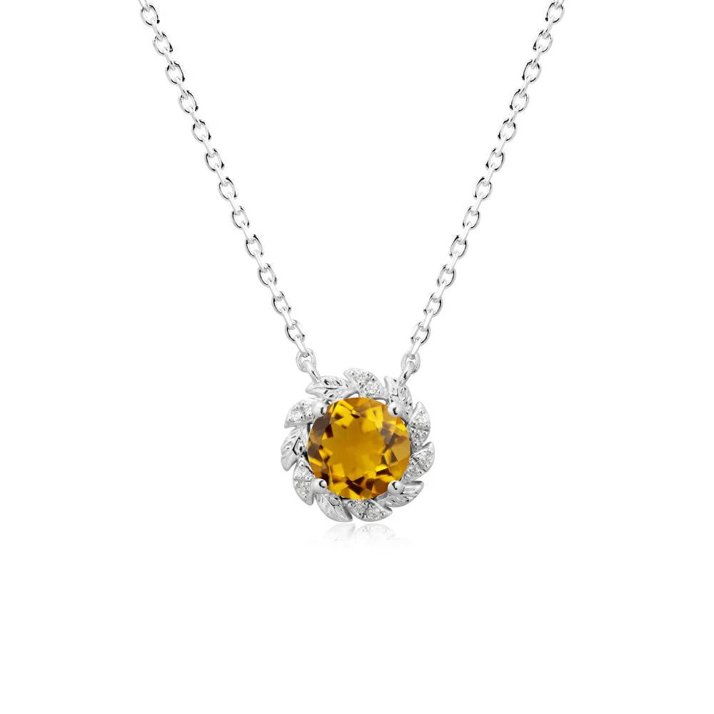 Round Citrine Flower Necklace - Image 9
