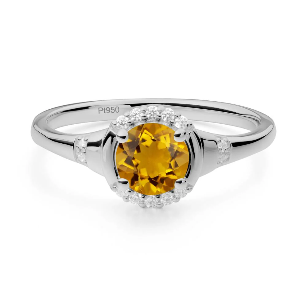 Round Citrine Halo Ring - Image 4