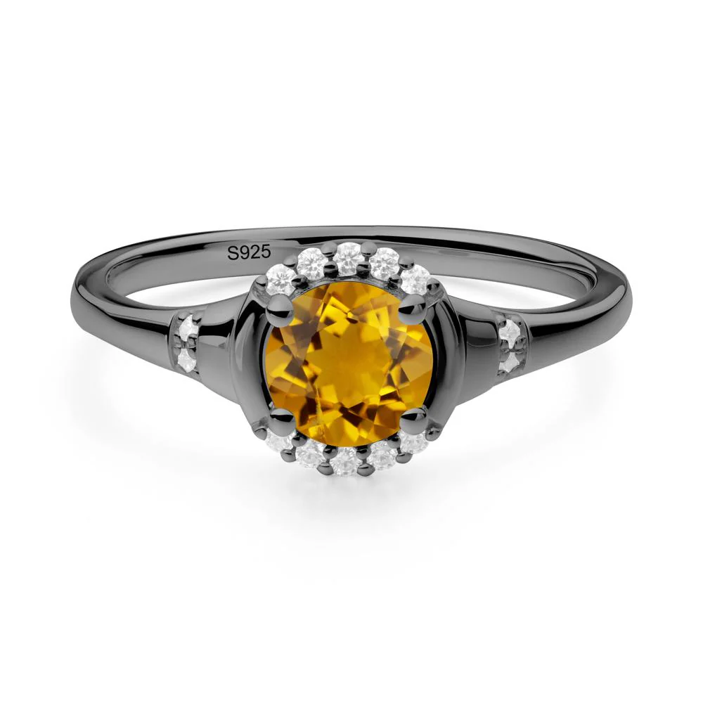 Round Citrine Halo Ring - Image 9