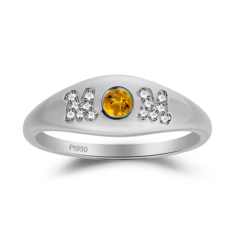 Round Citrine Mother's Ring - Image 3