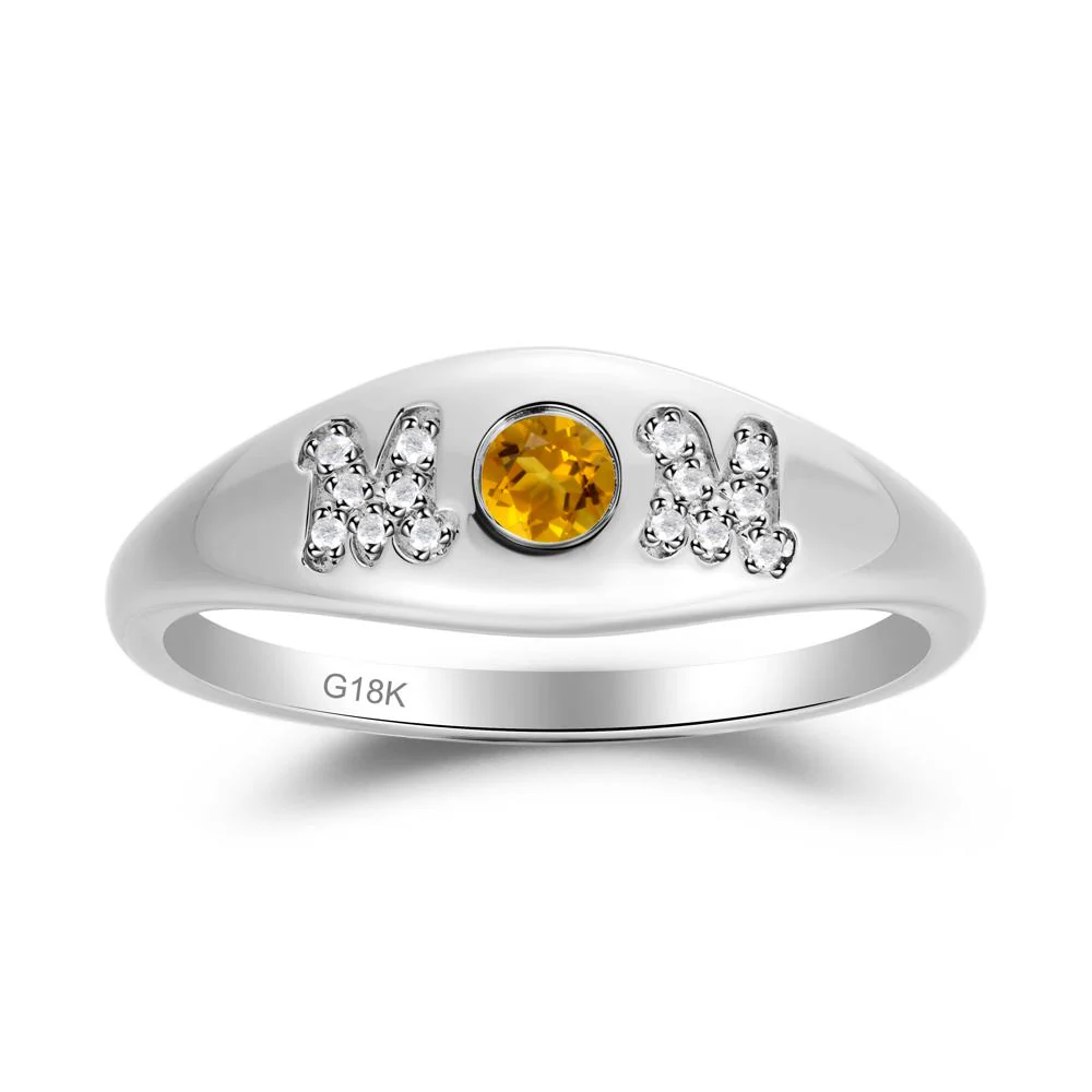 Round Citrine Mother's Ring - Image 5