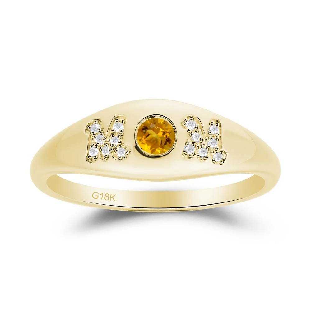 Round Citrine Mother's Ring - Image 6