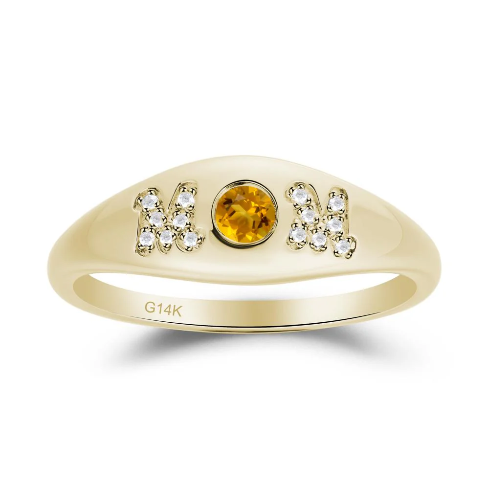 Round Citrine Mother's Ring - Image 7