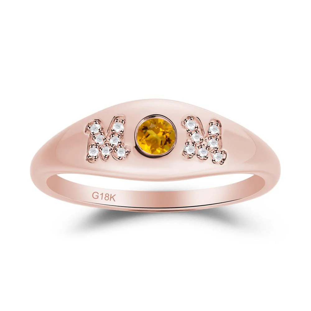 Round Citrine Mother's Ring - Image 8