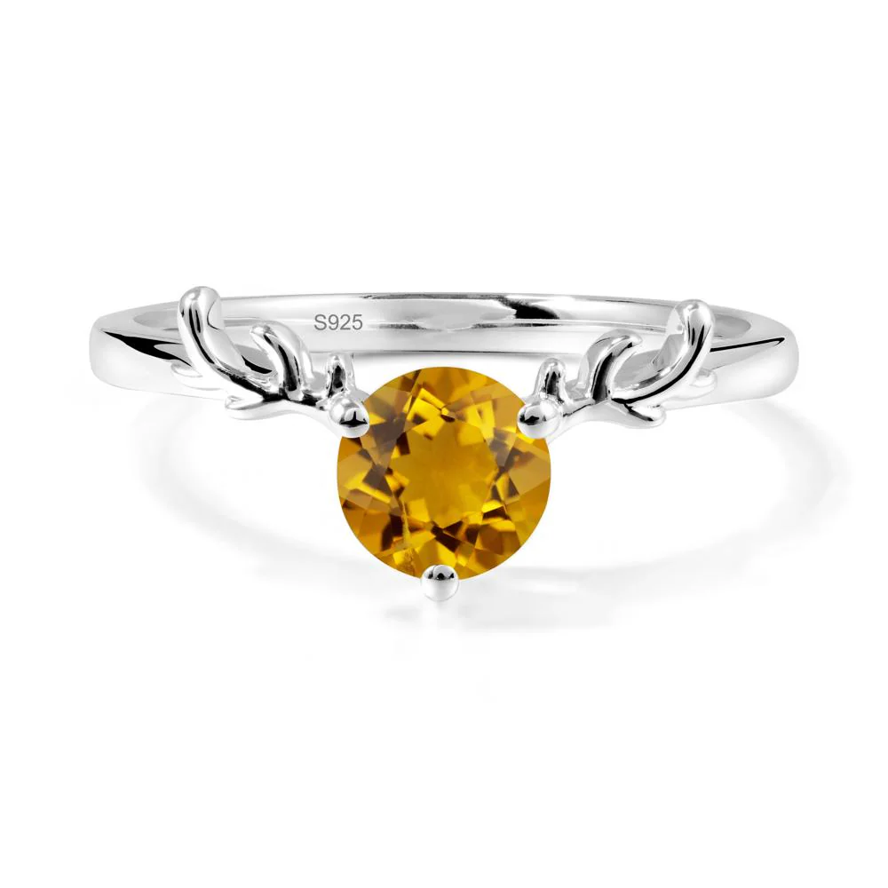Solitaire Round Citrine Ring - Image 9