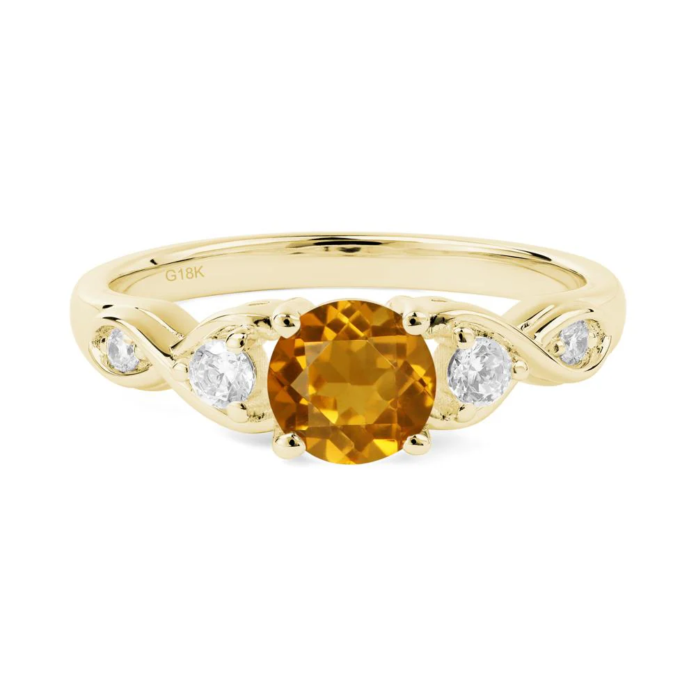 Citrine Twisted Ring