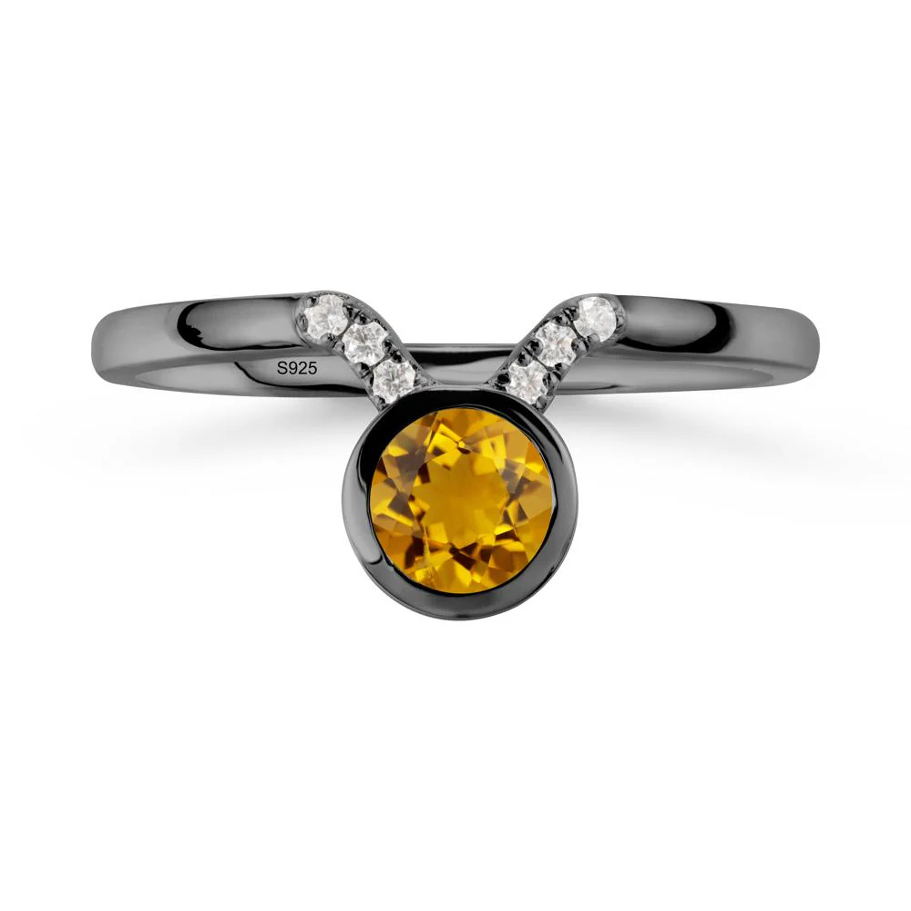 Round Citrine Taurus Zodiac Ring-Sensual & Loyal - Image 7