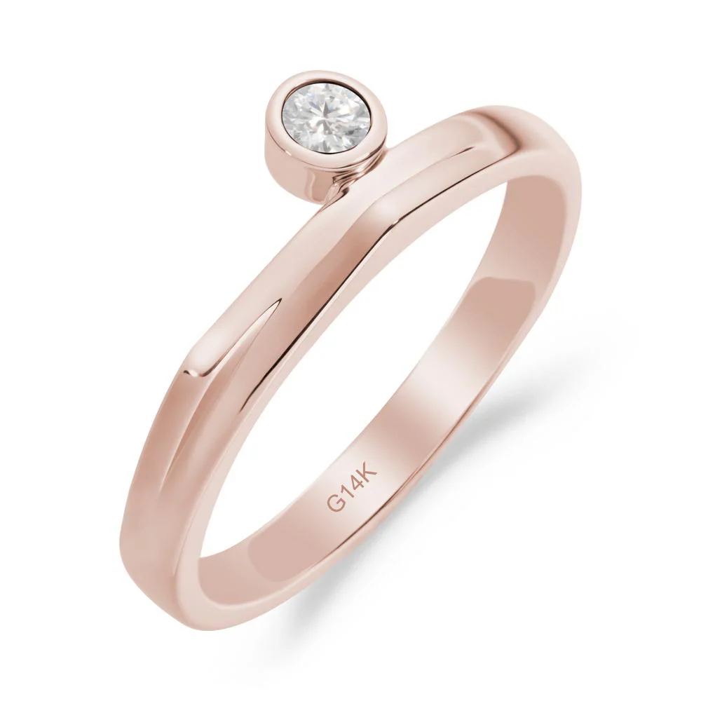 Round Cubic Zirconia Bezel Ring - Image 3