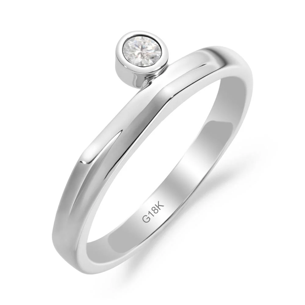 Round Cubic Zirconia Bezel Ring - Image 4