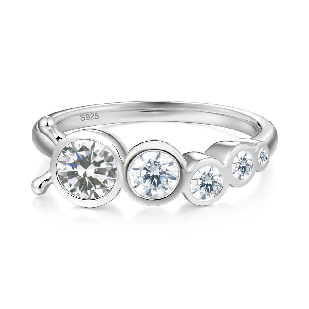 Round Cubic Zirconia Bubble Ring - Image 2