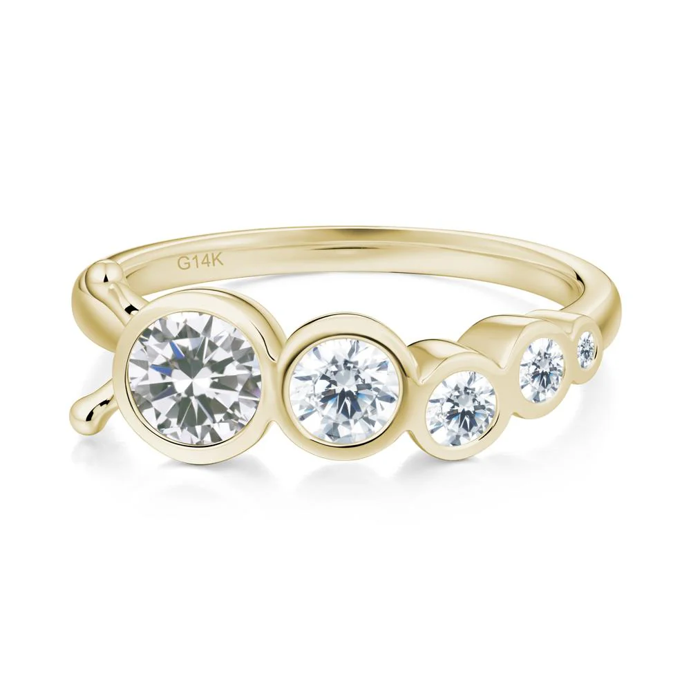 Round Cubic Zirconia Bubble Ring - Image 9