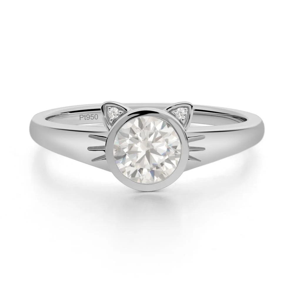 Round Cubic Zirconia Cat Ear Ring - Image 4