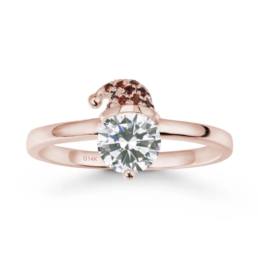 Round Cubic Zirconia Creative Ring In 14K Rose Gold - Image 2
