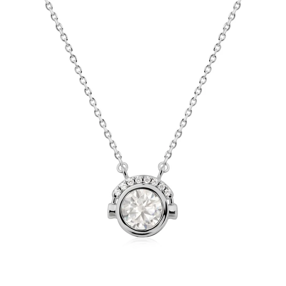 Round Cubic Zirconia Headphones Necklace - Image 8