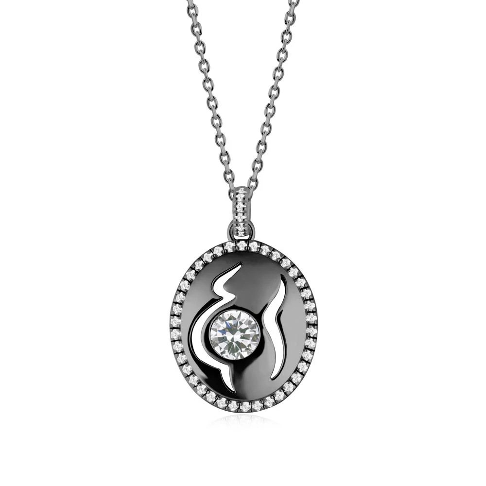 Round Cubic Zirconia Mom Necklace - Image 4