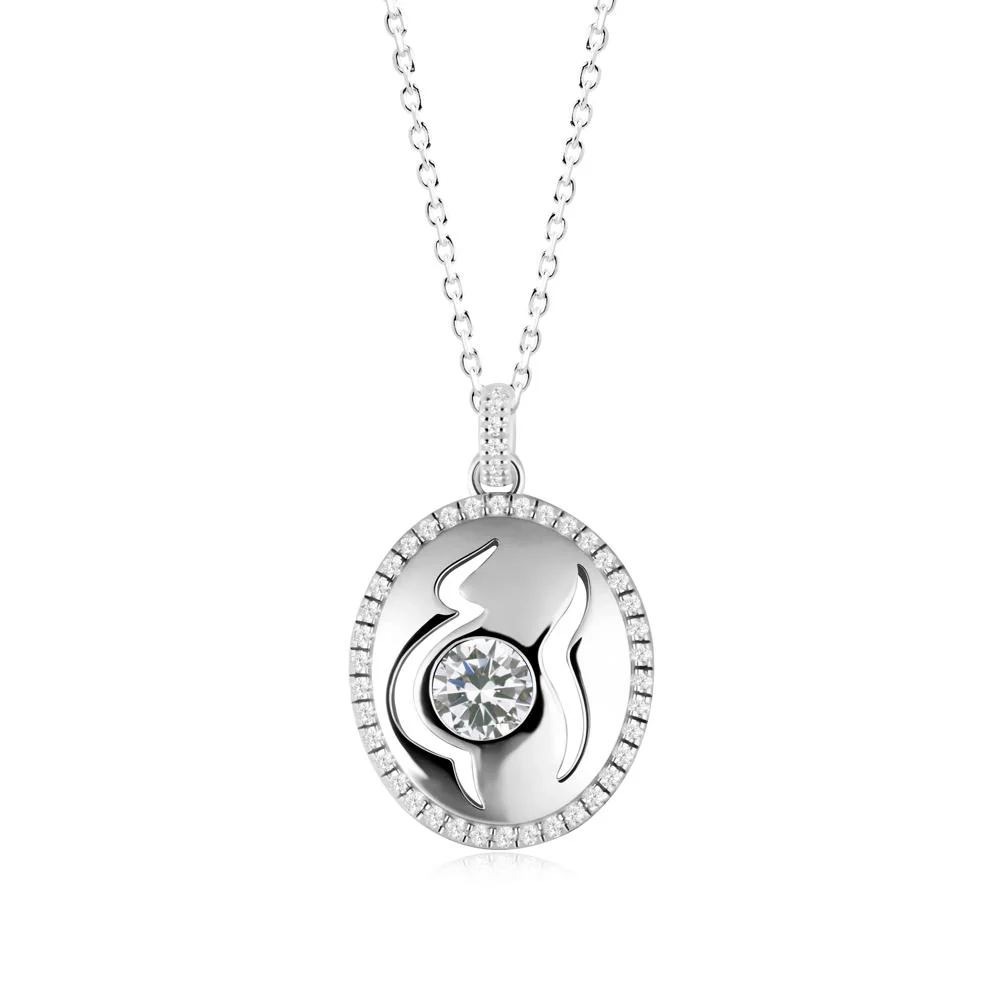 Round Cubic Zirconia Mom Necklace - Image 5