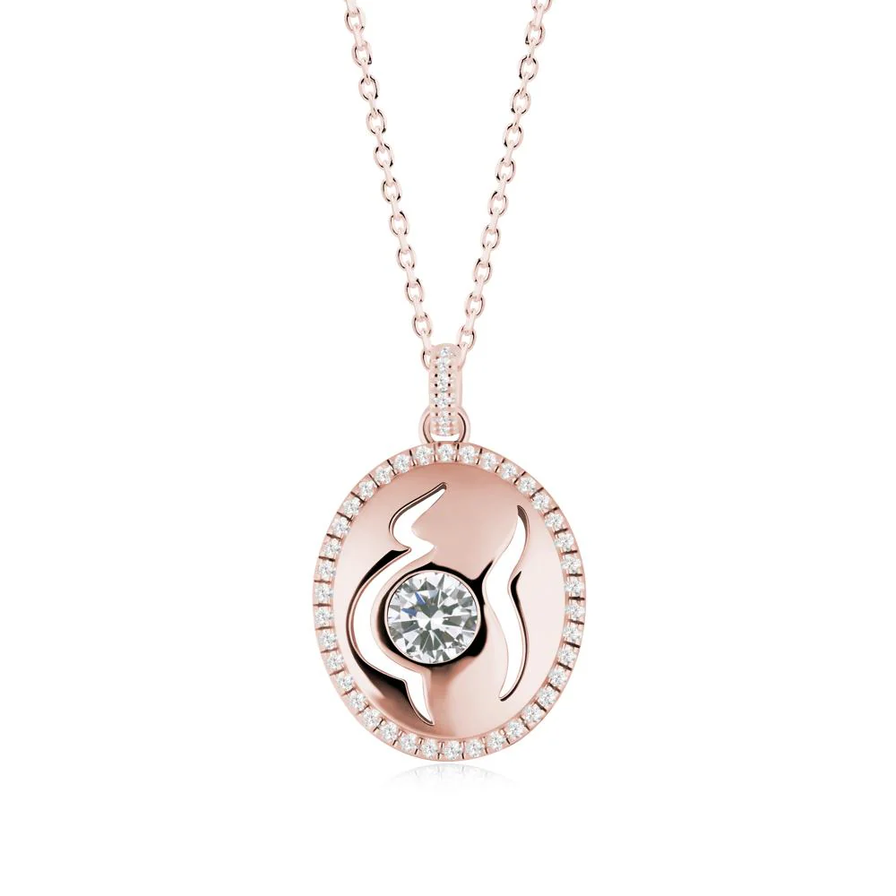 Round Cubic Zirconia Mom Necklace - Image 6