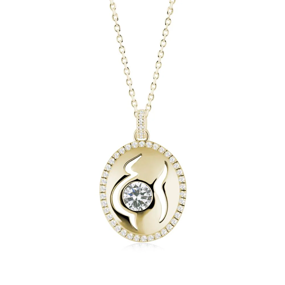 Round Cubic Zirconia Mom Necklace - Image 8