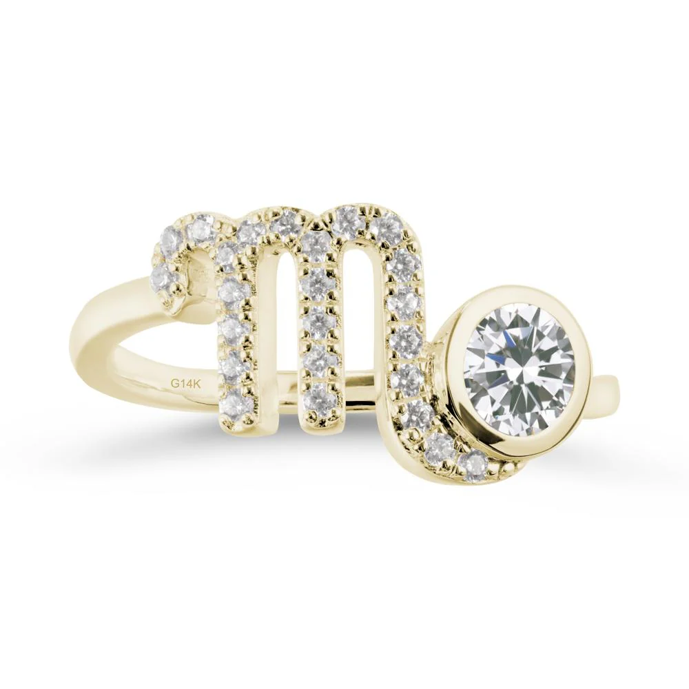 Round Cubic Zirconia Wrap Around Scorpio Zodiac Ring - Image 3