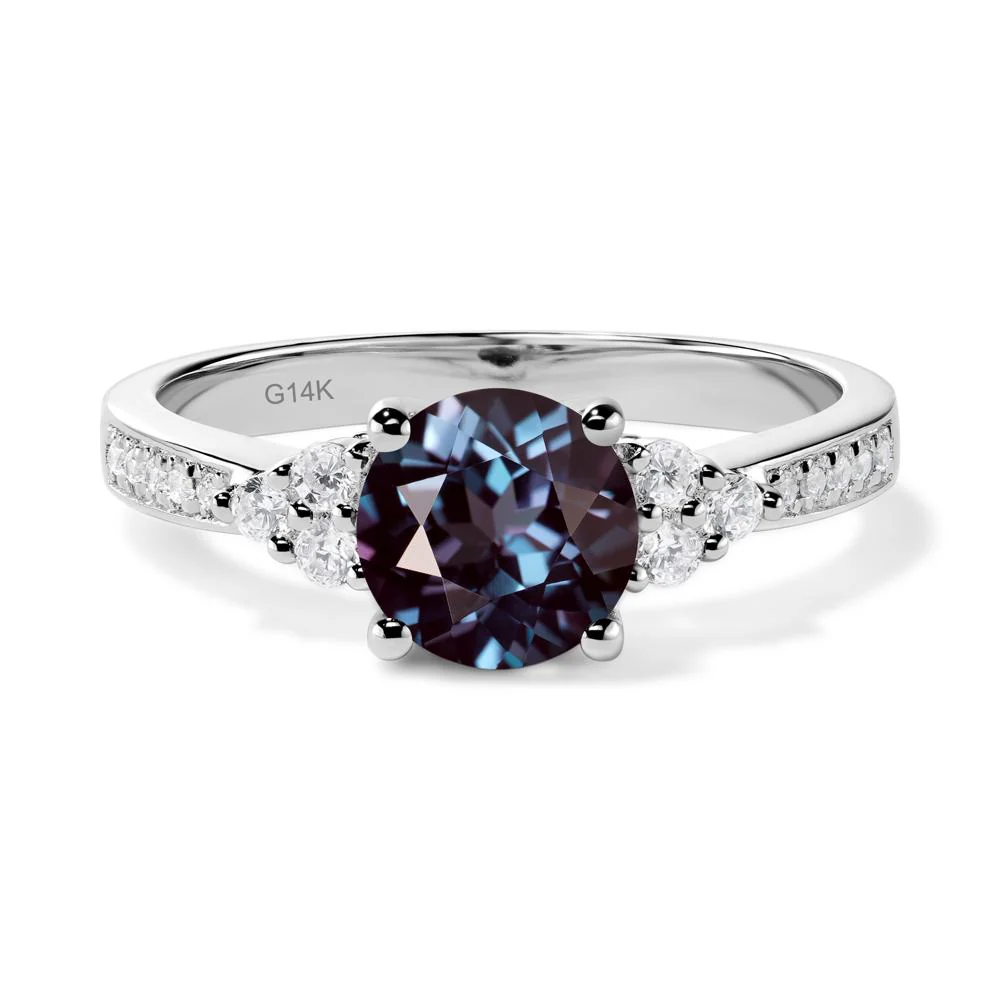 Round Cut Alexandrite Engagement Ring - Image 3
