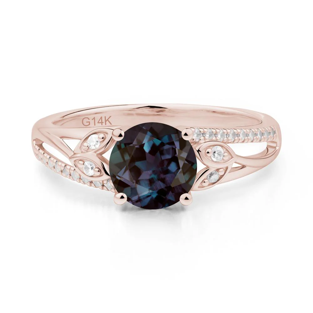 Leaf Inspired Alexandrite Engagement Ring - Image 3