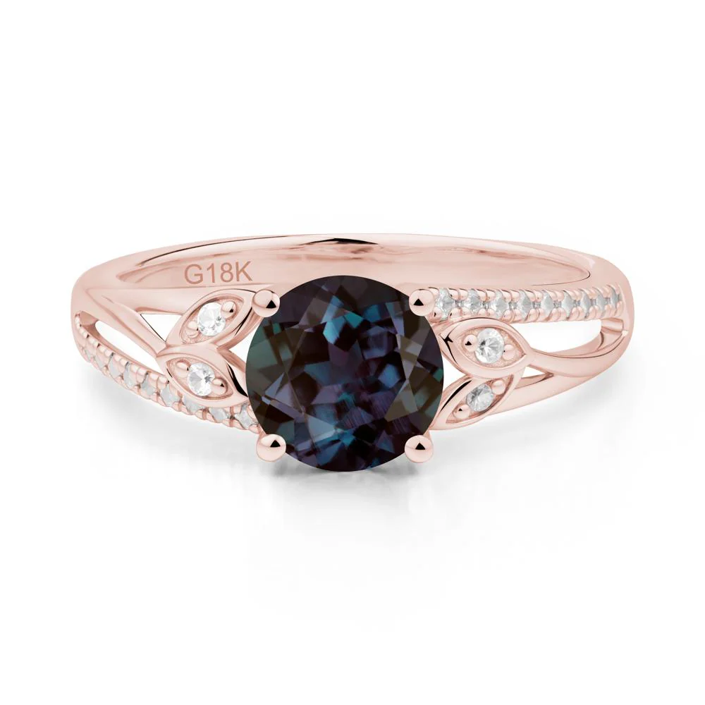 Leaf Inspired Alexandrite Engagement Ring - Image 8