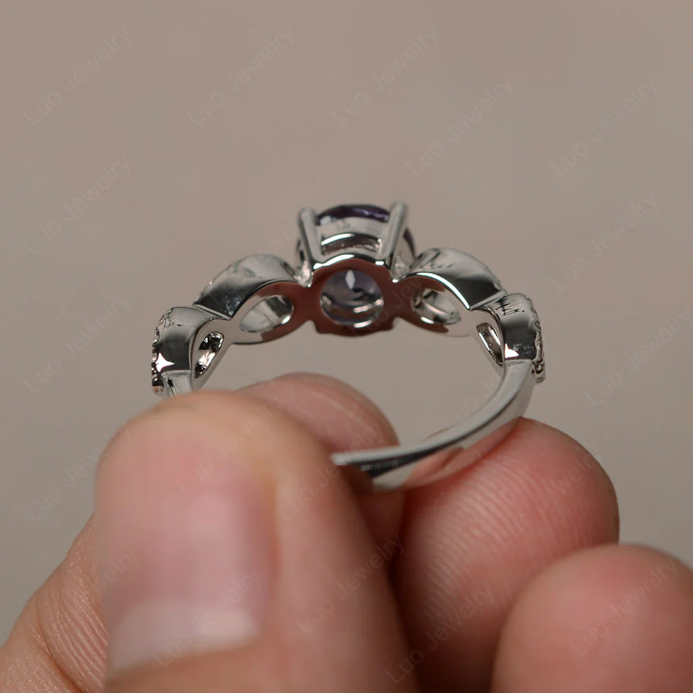 Alexandrite Infinity Promise Rings - Image 2