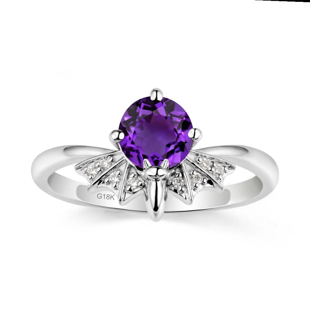 Round Cut Amethyst Bat Ring - Image 6