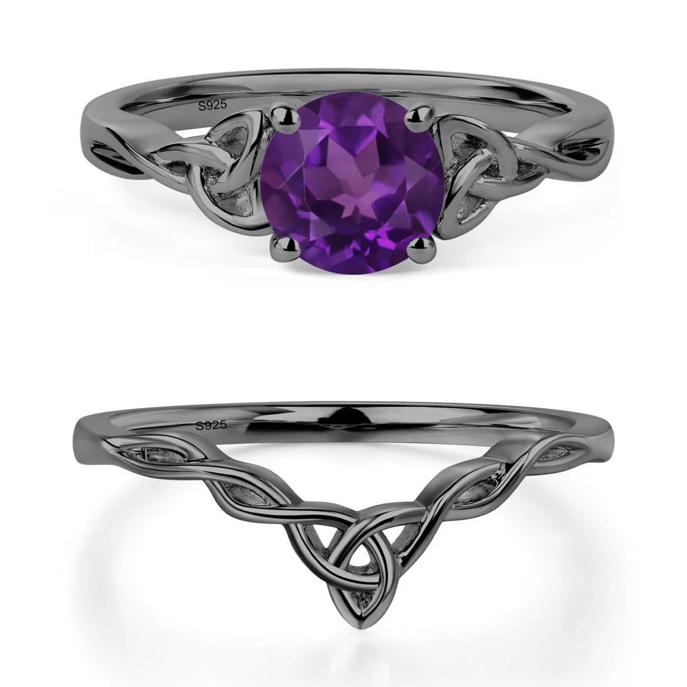 Round Cut Amethyst Celtic Ring - Image 23
