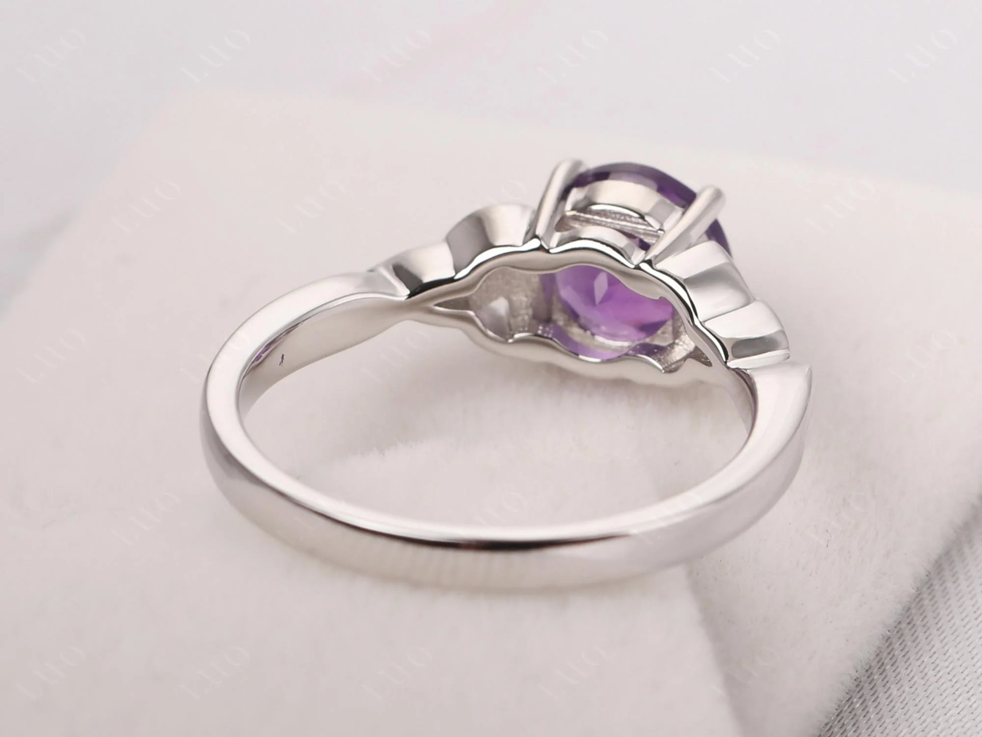 Round Cut Amethyst Celtic Ring - Image 31