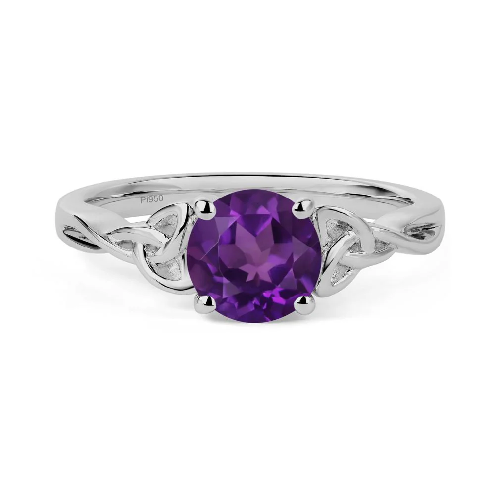 Round Cut Amethyst Celtic Ring - Image 6