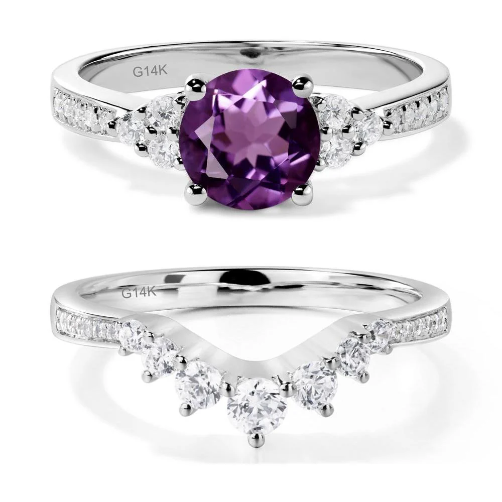 Round Cut Amethyst Engagement Ring - Image 13