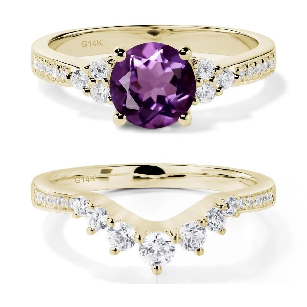 Round Cut Amethyst Engagement Ring - Image 15