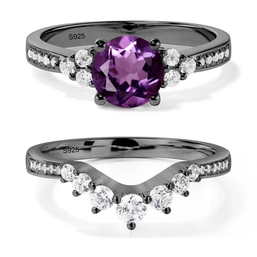 Round Cut Amethyst Engagement Ring - Image 23