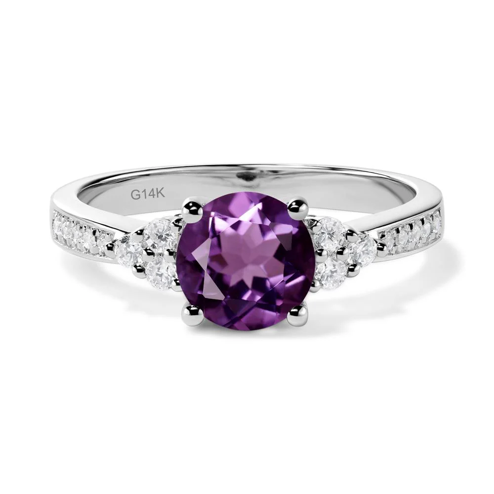 Round Cut Amethyst Engagement Ring - Image 3