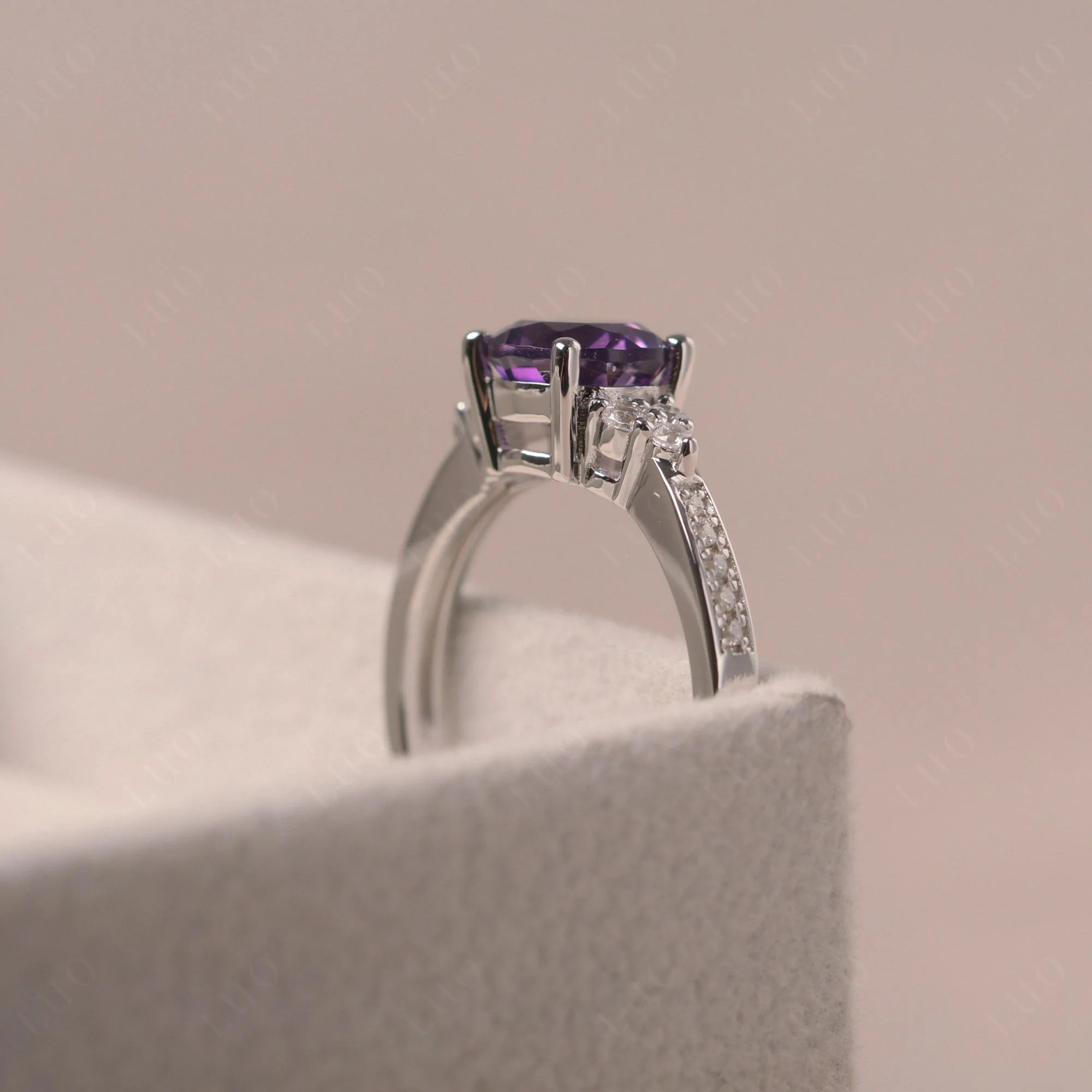 Round Cut Amethyst Engagement Ring - Image 32