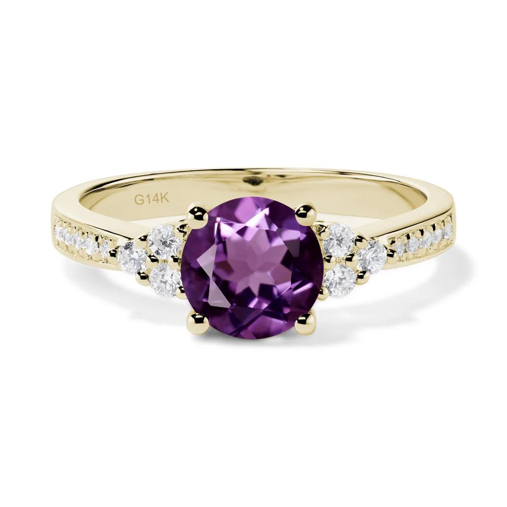 Round Cut Amethyst Engagement Ring - Image 4