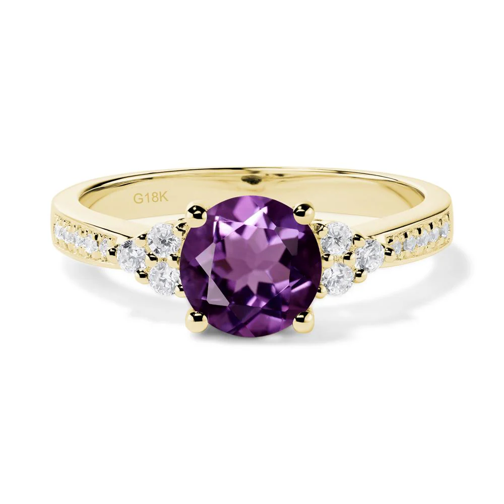 Round Cut Amethyst Engagement Ring - Image 7