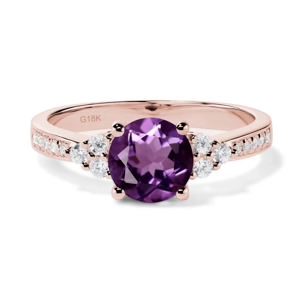 Round Cut Amethyst Engagement Ring - Image 8