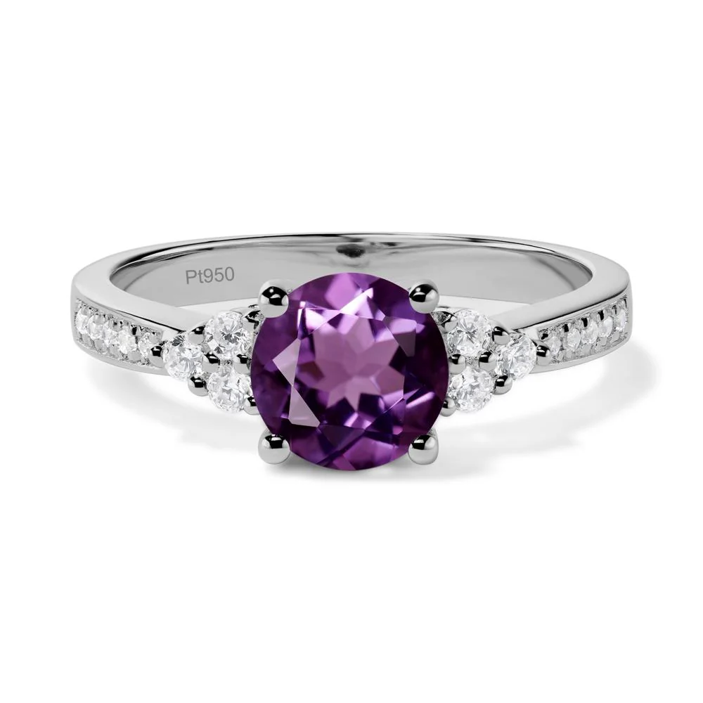 Round Cut Amethyst Engagement Ring - Image 9
