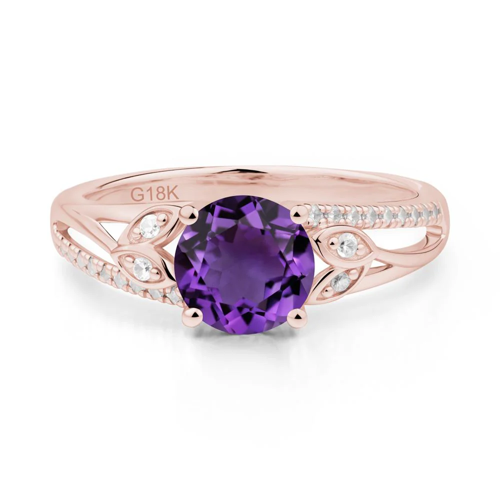 Leaf Inspired Amethyst Engagement Ring - Image 2