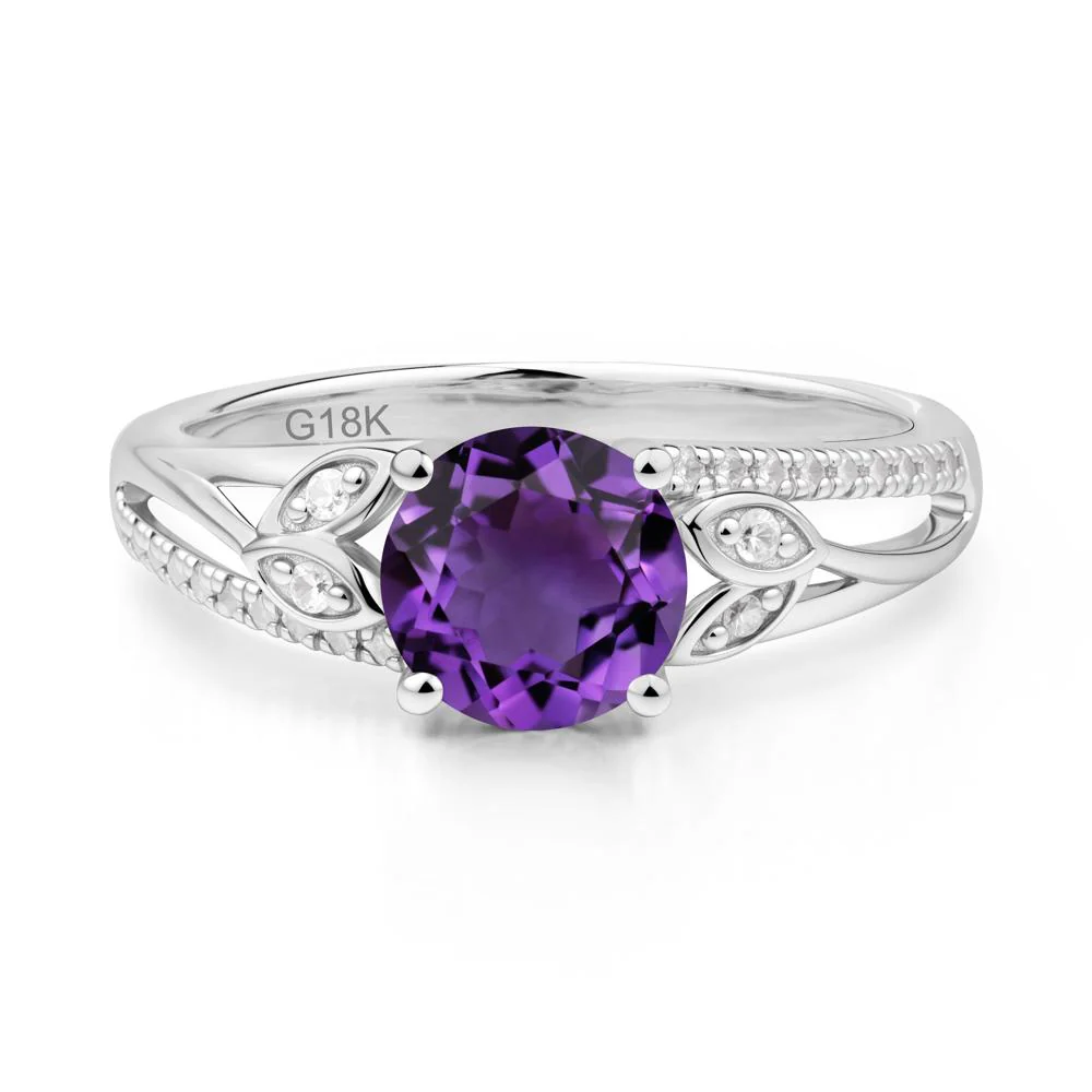 Leaf Inspired Amethyst Engagement Ring - Image 5